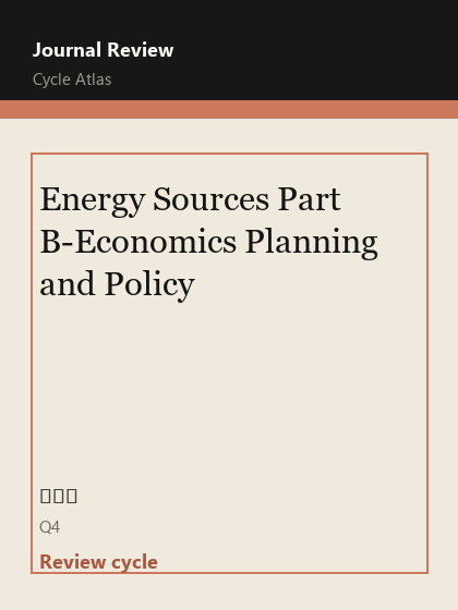 Energy Sources Part B-Economics Planning and Policy 期刊封面