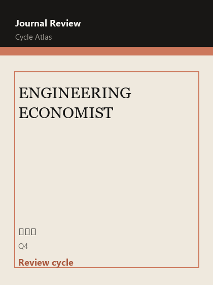 ENGINEERING ECONOMIST 期刊封面