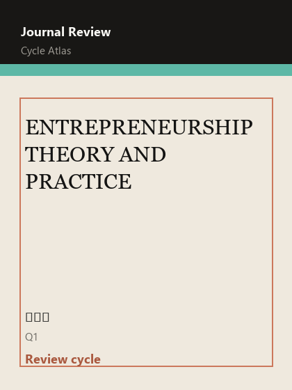 ENTREPRENEURSHIP THEORY AND PRACTICE 期刊封面