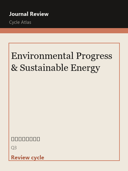 Environmental Progress & Sustainable Energy 期刊封面