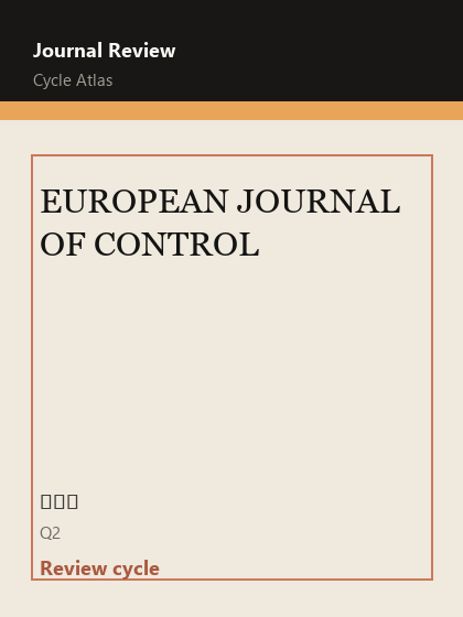 EUROPEAN JOURNAL OF CONTROL 期刊封面