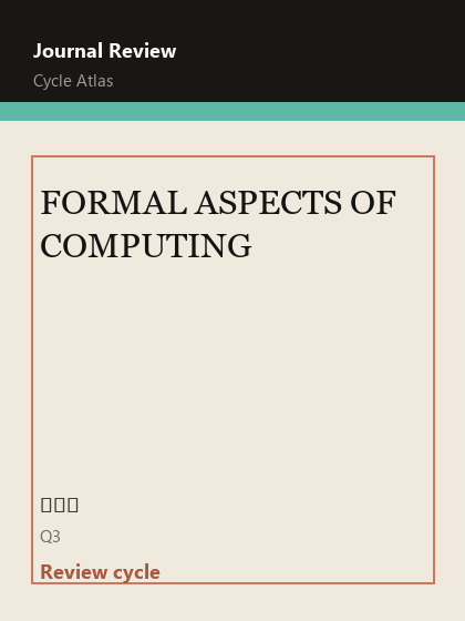 FORMAL ASPECTS OF COMPUTING 期刊封面