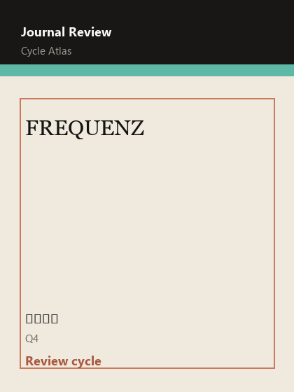 FREQUENZ 期刊封面