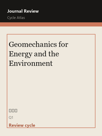 Geomechanics for Energy and the Environment 期刊封面