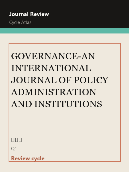 GOVERNANCE-AN INTERNATIONAL JOURNAL OF POLICY ADMINISTRATION AND INSTITUTIONS 期刊封面