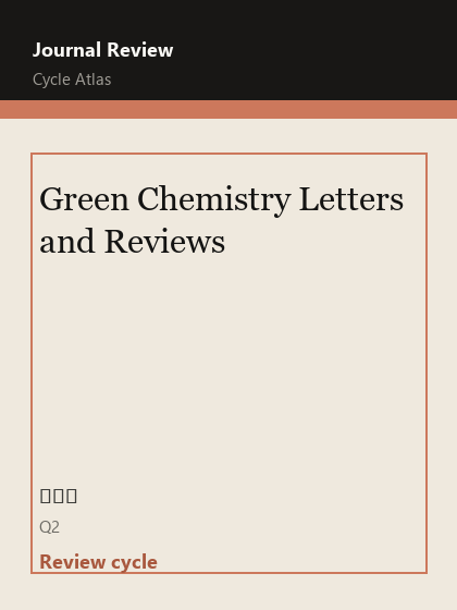 Green Chemistry Letters and Reviews 期刊封面