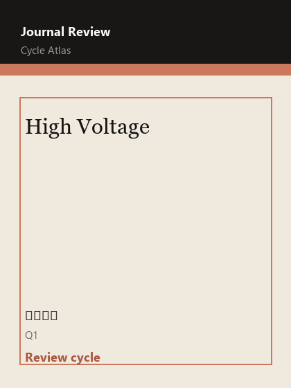 High Voltage 期刊封面