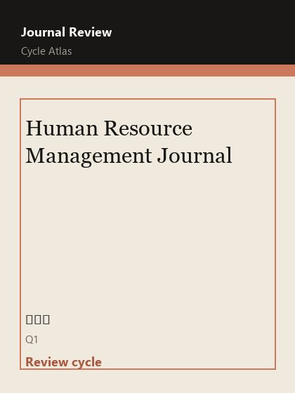 Human Resource Management Journal 期刊封面