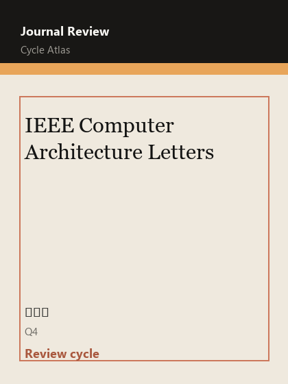 IEEE Computer Architecture Letters 期刊封面