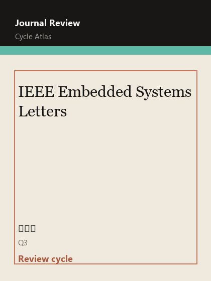 IEEE Embedded Systems Letters 期刊封面