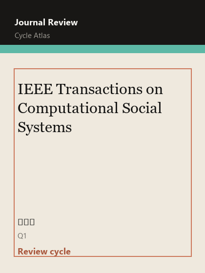 IEEE Transactions on Computational Social Systems 期刊封面