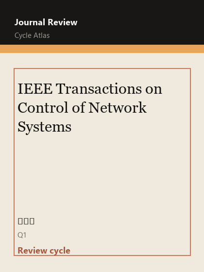 IEEE Transactions on Control of Network Systems 期刊封面