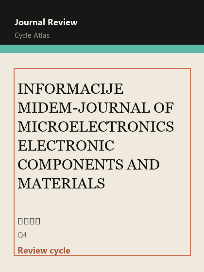 INFORMACIJE MIDEM-JOURNAL OF MICROELECTRONICS ELECTRONIC COMPONENTS AND MATERIALS 期刊封面