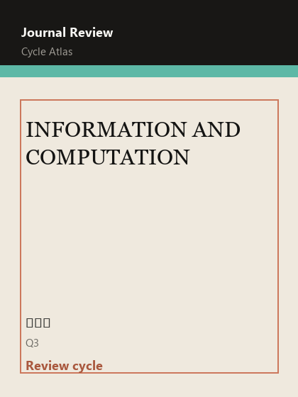 INFORMATION AND COMPUTATION 期刊封面