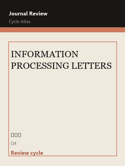 INFORMATION PROCESSING LETTERS 期刊封面