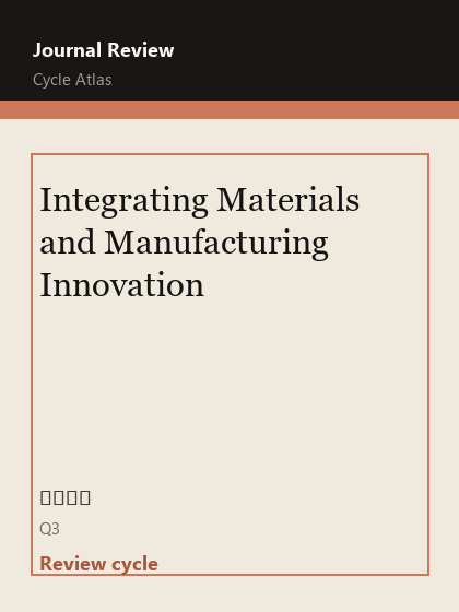 Integrating Materials and Manufacturing Innovation 期刊封面