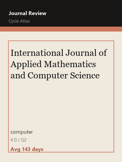 International Journal of Applied Mathematics and Computer Science 期刊封面