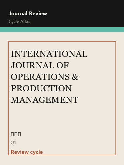 INTERNATIONAL JOURNAL OF OPERATIONS & PRODUCTION MANAGEMENT 期刊封面