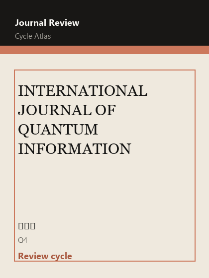 INTERNATIONAL JOURNAL OF QUANTUM INFORMATION 期刊封面
