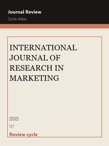 INTERNATIONAL JOURNAL OF RESEARCH IN MARKETING 期刊封面