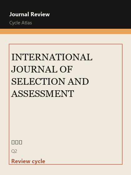 INTERNATIONAL JOURNAL OF SELECTION AND ASSESSMENT 期刊封面