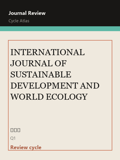 INTERNATIONAL JOURNAL OF SUSTAINABLE DEVELOPMENT AND WORLD ECOLOGY 期刊封面