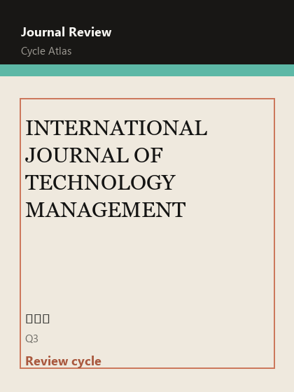 INTERNATIONAL JOURNAL OF TECHNOLOGY MANAGEMENT 期刊封面