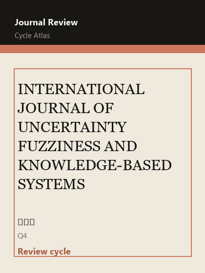 INTERNATIONAL JOURNAL OF UNCERTAINTY FUZZINESS AND KNOWLEDGE-BASED SYSTEMS 期刊封面