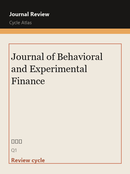 Journal of Behavioral and Experimental Finance 期刊封面