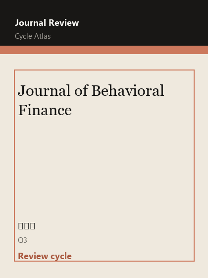 Journal of Behavioral Finance 期刊封面