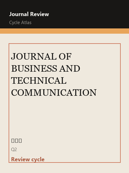 JOURNAL OF BUSINESS AND TECHNICAL COMMUNICATION 期刊封面