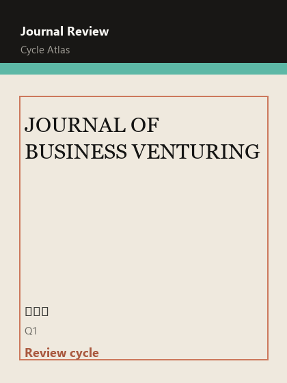 JOURNAL OF BUSINESS VENTURING 期刊封面