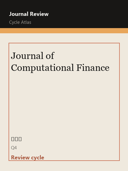 Journal of Computational Finance 期刊封面