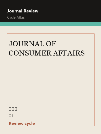 JOURNAL OF CONSUMER AFFAIRS 期刊封面