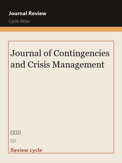 Journal of Contingencies and Crisis Management 期刊封面