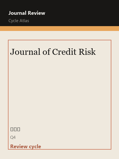 Journal of Credit Risk 期刊封面
