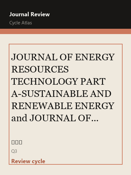 JOURNAL OF ENERGY RESOURCES TECHNOLOGY-TRANSACTIONS OF THE ASME 期刊封面