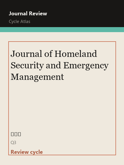 Journal of Homeland Security and Emergency Management 期刊封面