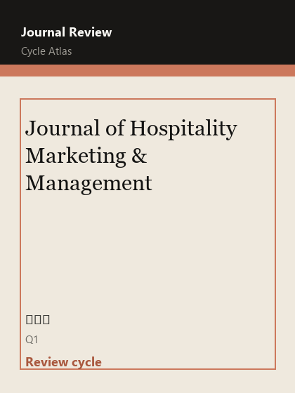 Journal of Hospitality Marketing & Management 期刊封面