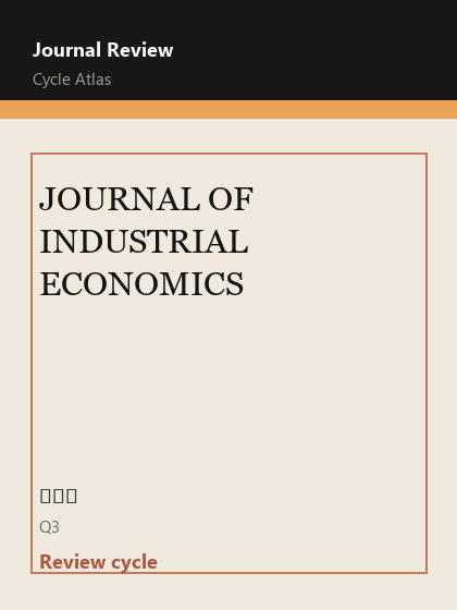 JOURNAL OF INDUSTRIAL ECONOMICS 期刊封面