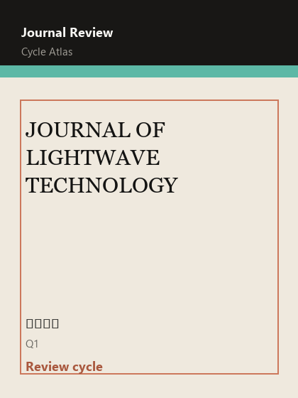 JOURNAL OF LIGHTWAVE TECHNOLOGY 期刊封面