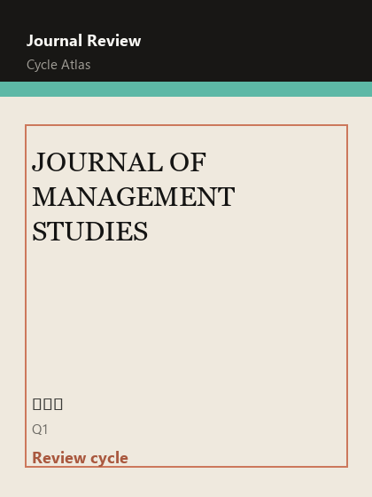 JOURNAL OF MANAGEMENT STUDIES 期刊封面