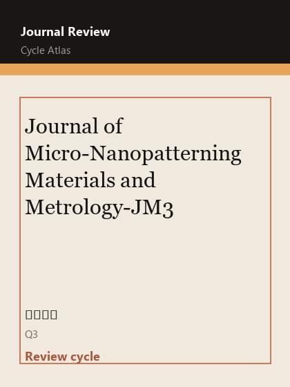 Journal of Micro-Nanopatterning Materials and Metrology-JM3 期刊封面