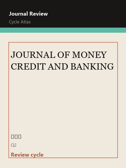 JOURNAL OF MONEY CREDIT AND BANKING 期刊封面