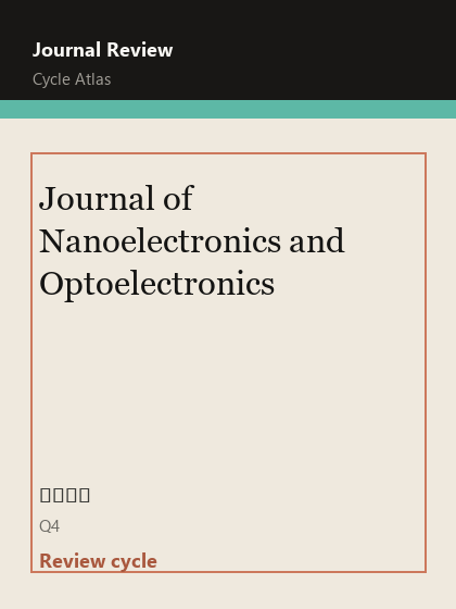 Journal of Nanoelectronics and Optoelectronics 期刊封面