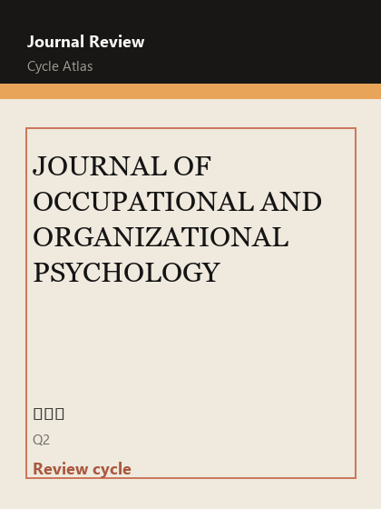 JOURNAL OF OCCUPATIONAL AND ORGANIZATIONAL PSYCHOLOGY 期刊封面