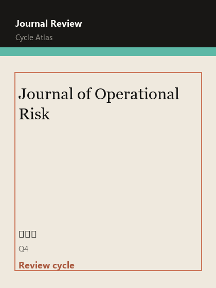 Journal of Operational Risk 期刊封面