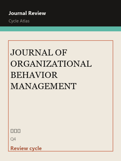 JOURNAL OF ORGANIZATIONAL BEHAVIOR MANAGEMENT 期刊封面