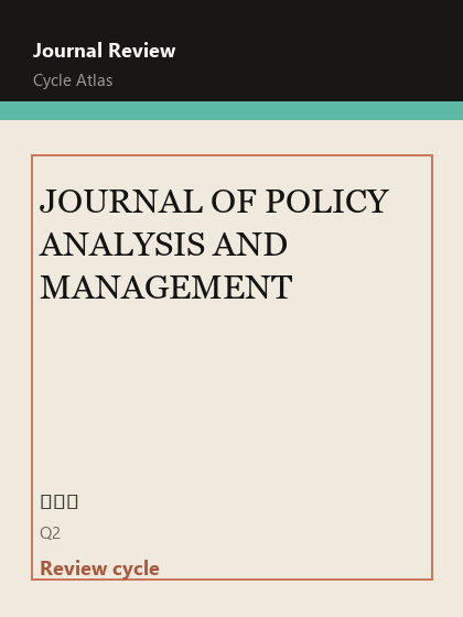 JOURNAL OF POLICY ANALYSIS AND MANAGEMENT 期刊封面