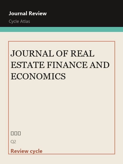 JOURNAL OF REAL ESTATE FINANCE AND ECONOMICS 期刊封面